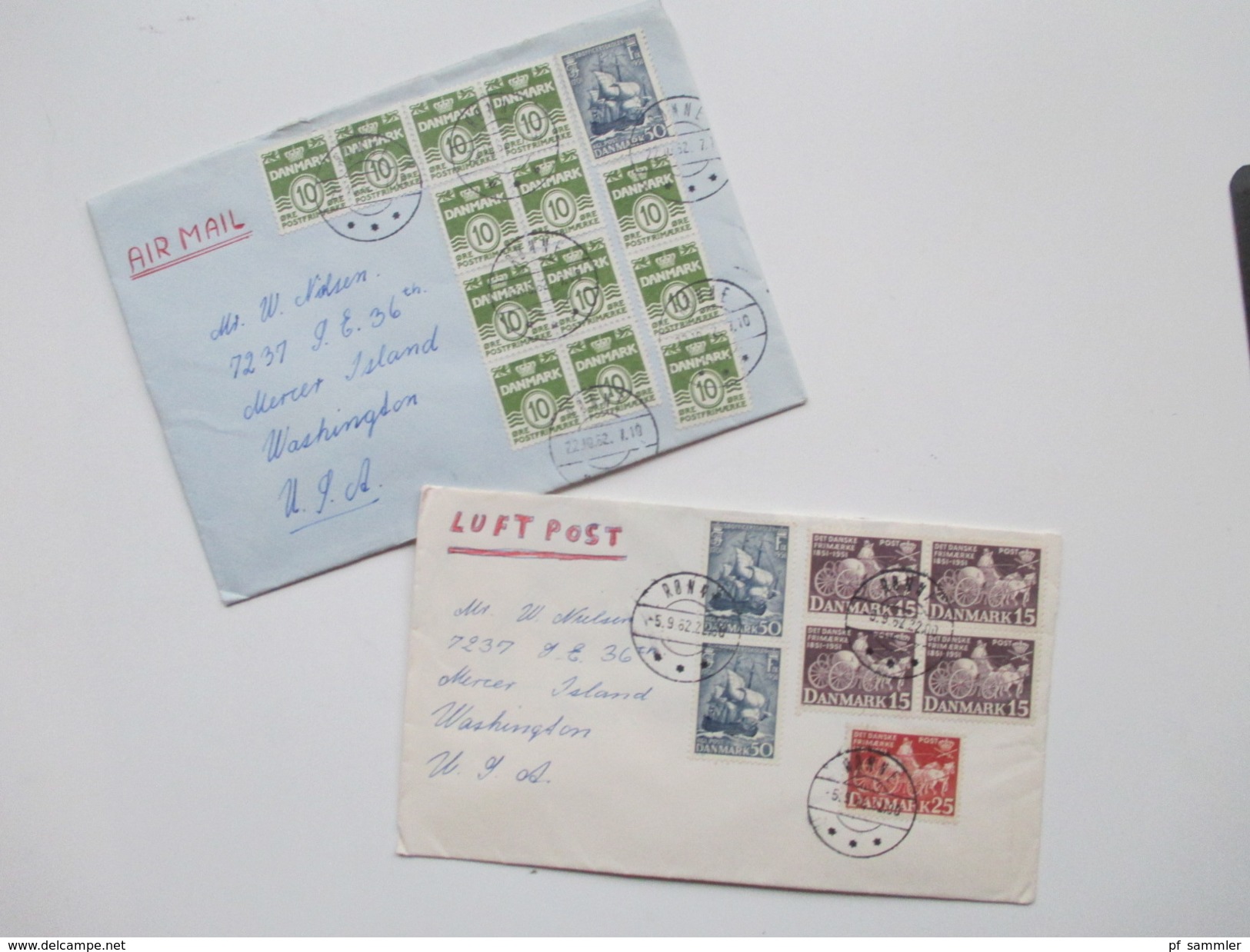 Dänemark 1950/60er Luftpostbelege alle in die USA gelaufen! 89 stk. Viele Jul Marken / Aerogramme! Interessanter Posten!