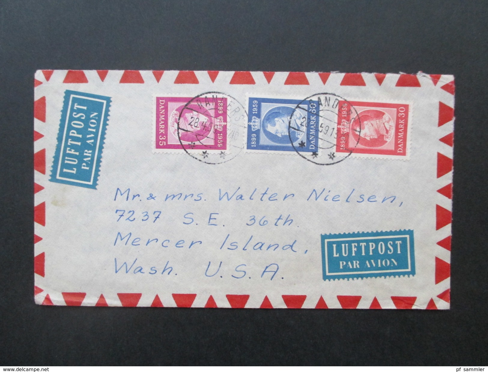 Dänemark 1950/60er Luftpostbelege alle in die USA gelaufen! 89 stk. Viele Jul Marken / Aerogramme! Interessanter Posten!