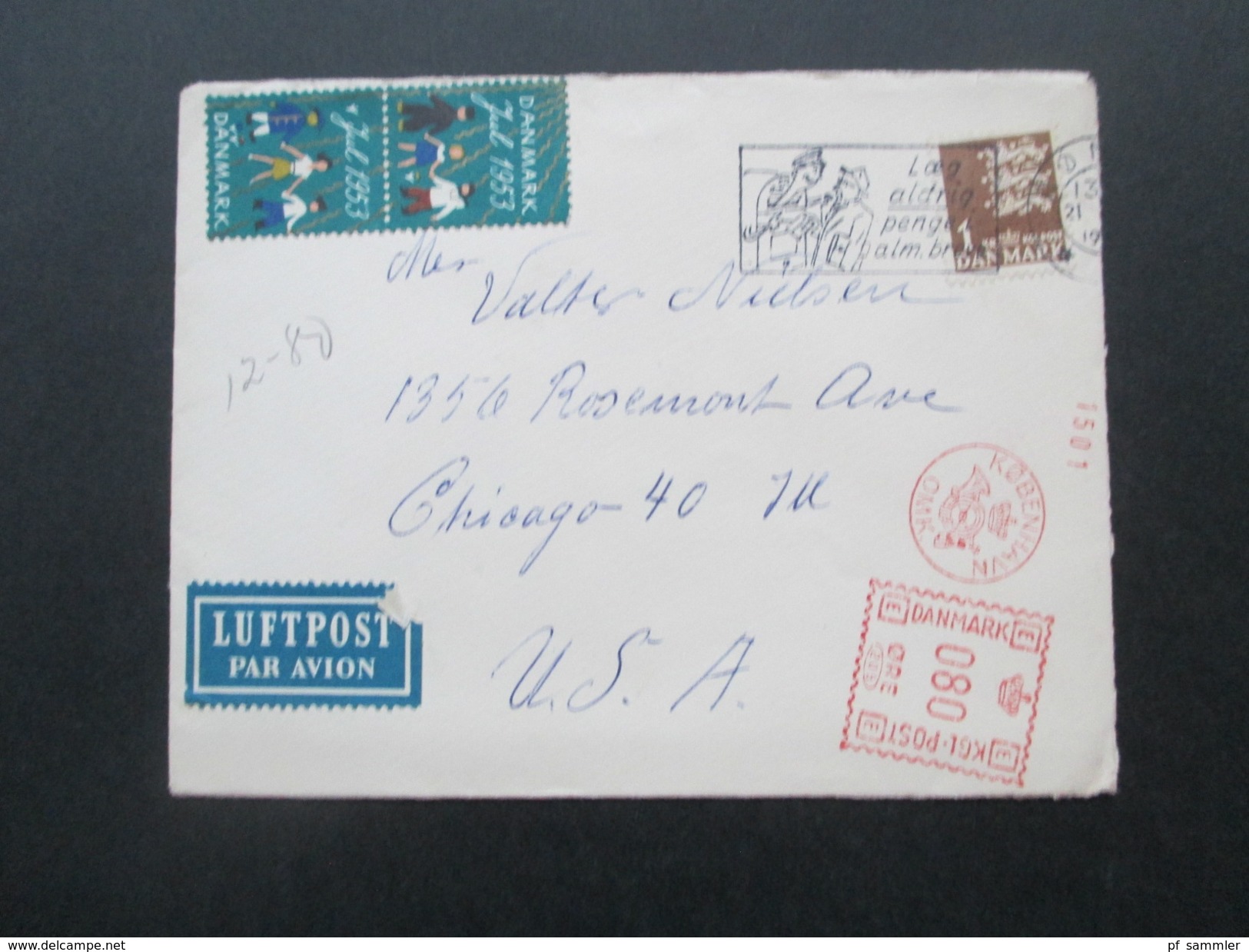 Dänemark 1950/60er Luftpostbelege alle in die USA gelaufen! 89 stk. Viele Jul Marken / Aerogramme! Interessanter Posten!