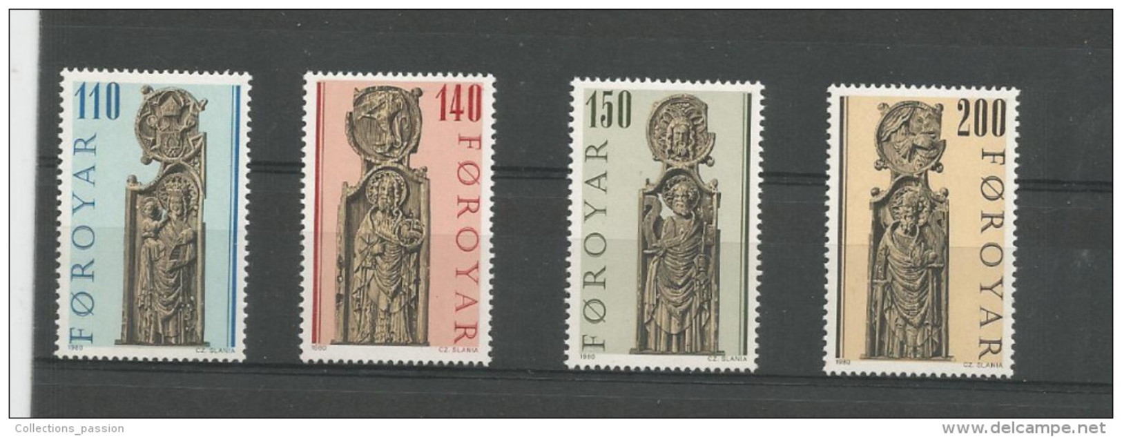 Timbre , ILES FEROE , FOROYAR , Lot De 4 Timbres , 1980 - Faroe Islands