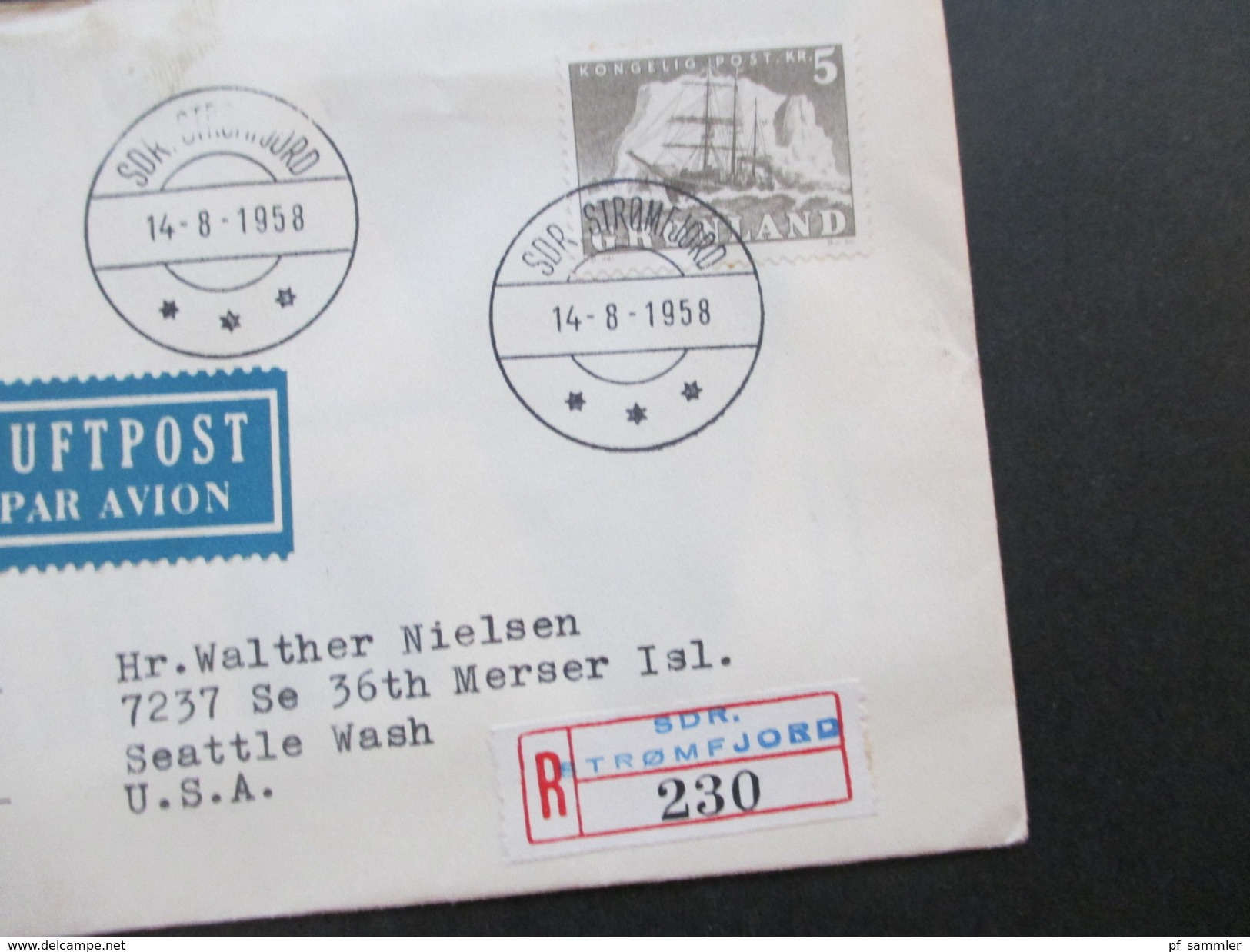 SAS Flüge / Flugpost 1950er Jahre. Dänemark / Grönland / Japan usw. Mit Schwärzung / Postkrieg! SAS Polar.