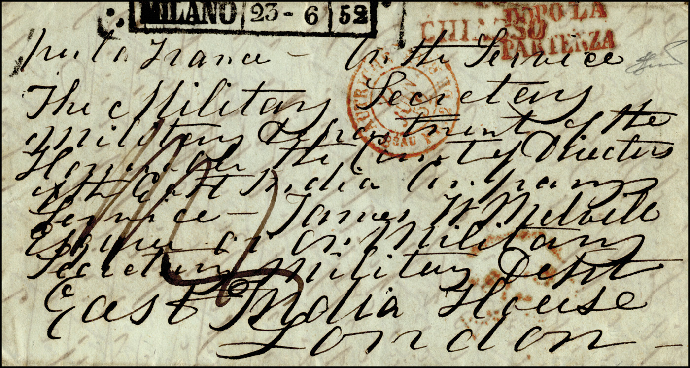 4 1852 - Lettera Non Affrancata Da Milano 23/6/1852, Bolli Rossi "dopo La Partenza" E "via Di Chiasso"... - Lombardije-Venetië