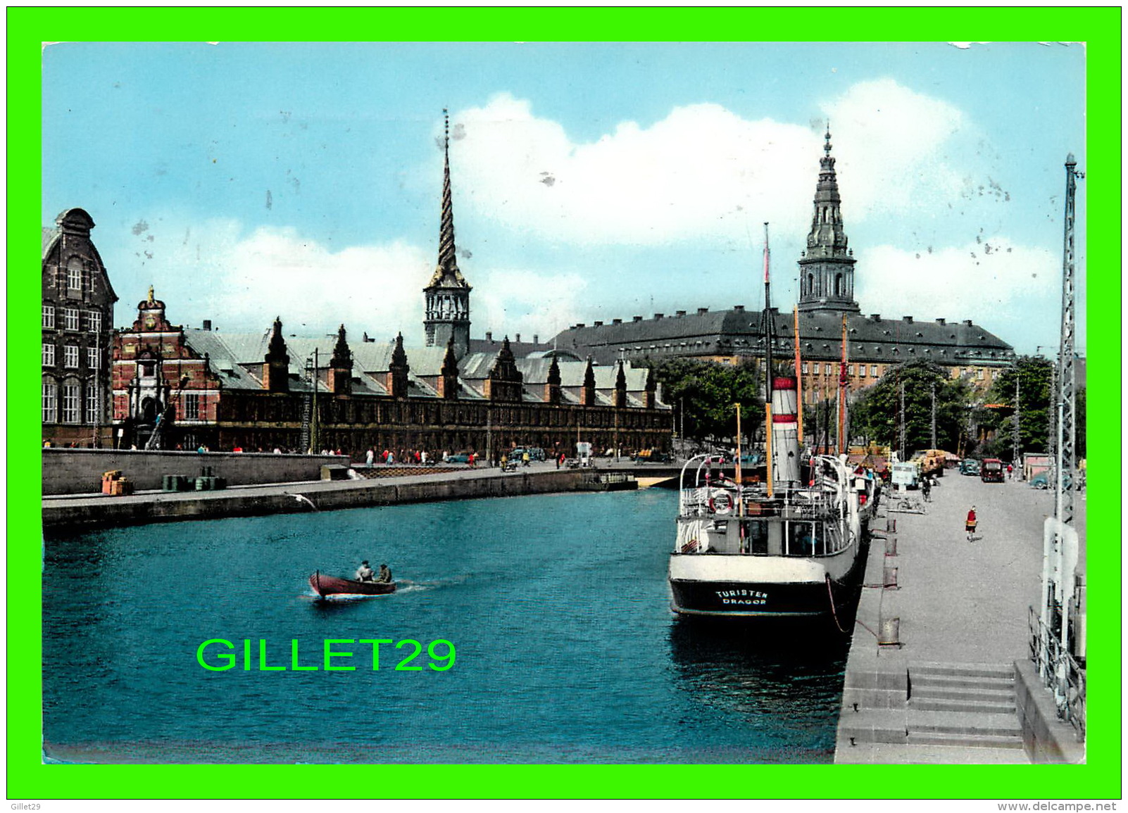 COPENHAGUE, DANEMARK -  LA BOURSE ET LE PALAIS DE CHRISTIANBORG - CIRCULÉE EN 1959 - - Danemark