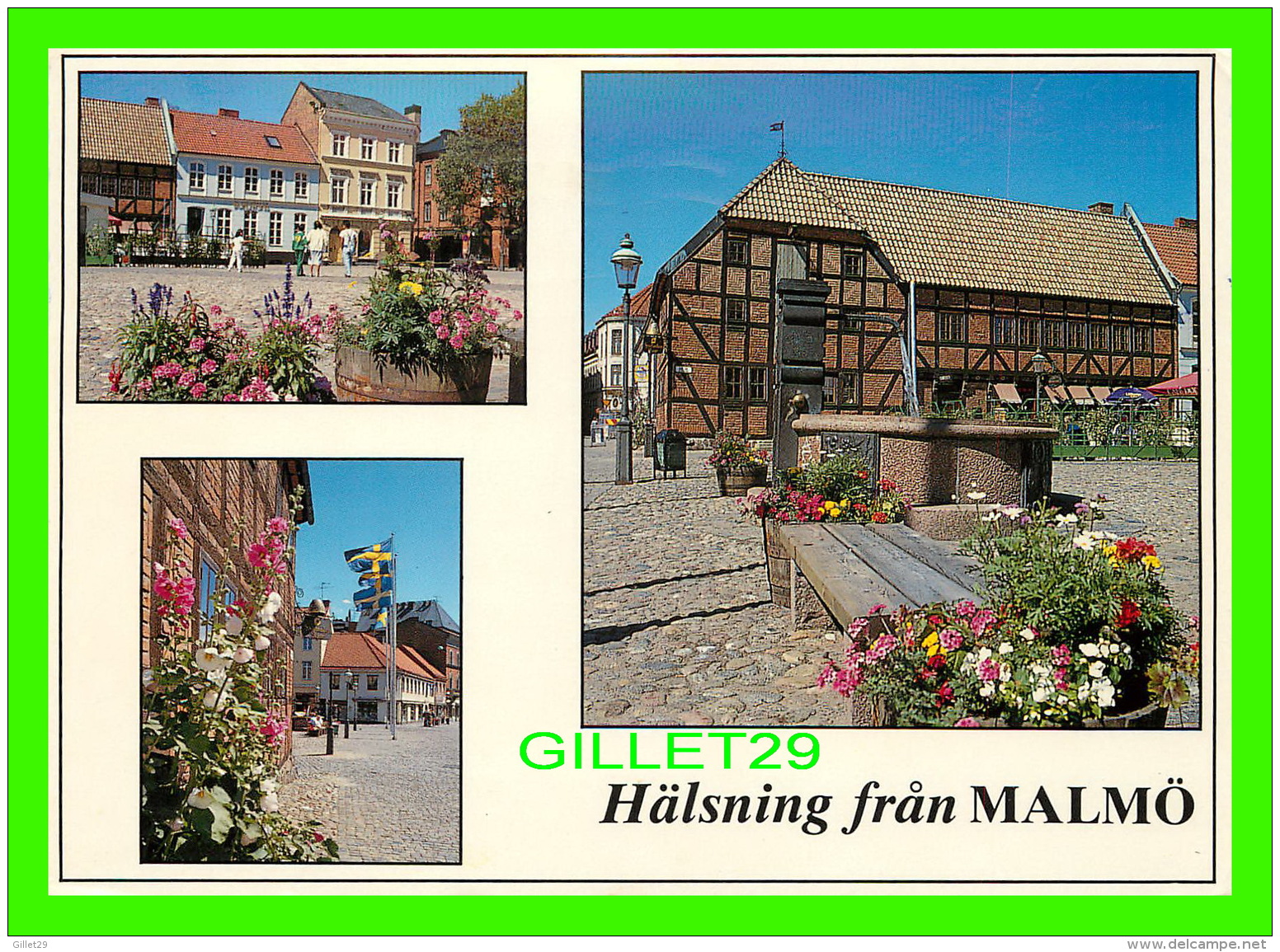 MALMO, SUÈDE - LILLA TORG - TRAVEL IN 1991 - 3 MULTIVUES - - Suède