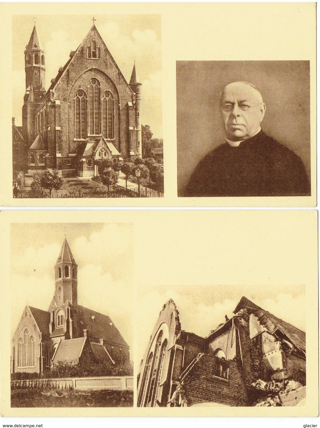 BALGERHOEKE - 11 Kaarten - Vóór En Na De Verwoestingen 1940 - Parochie St Antonius Van Padua - Eeklo