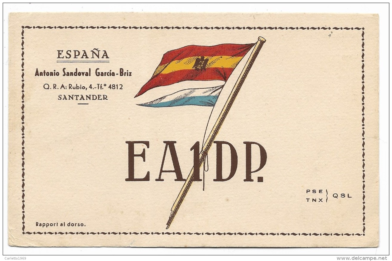 QSL RADIO - EA1DP SANTANDER  SPAGNA    1953 - Radio