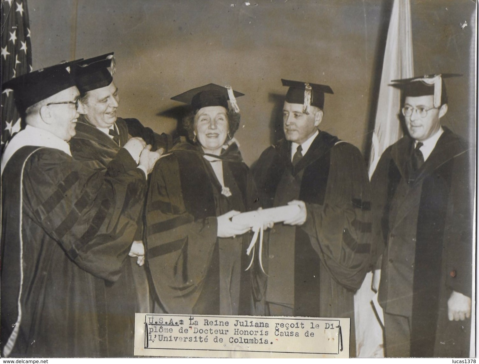 USA / LA REINE JULIANA RECOIT LE DIPLOME  / PHOTO ORIGINALE KEYSTONE ANNEES 47.55 - Beroemde Personen