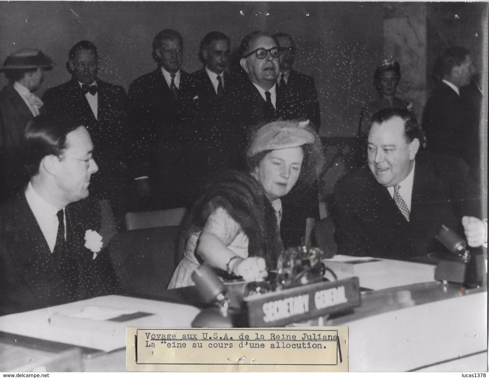 USA / LA REINE JULIANA PENDANT UNE ALLOCUTION  / PHOTO ORIGINALE KEYSTONE ANNEES 47.55 - Beroemde Personen