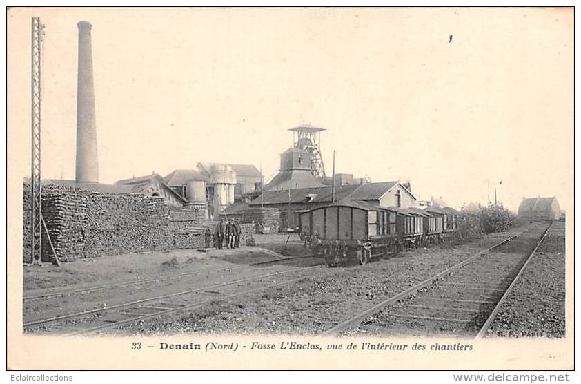 Denain     59           La Fosse L'Enclos  Vue De L'intérieur Des Chantiers     (voir Scan) - Denain