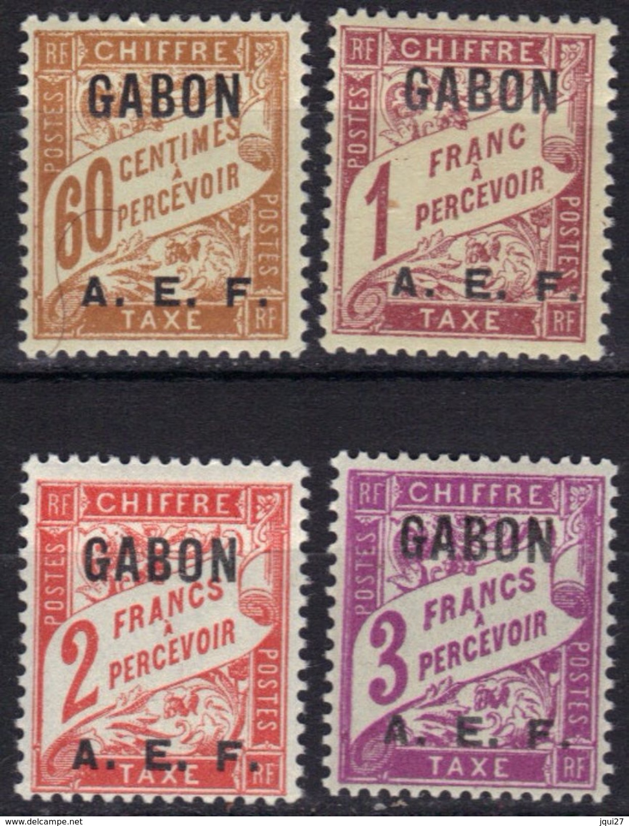 Gabon Timbres Taxe N° 8, 9, 10, 11 * - Nuovi