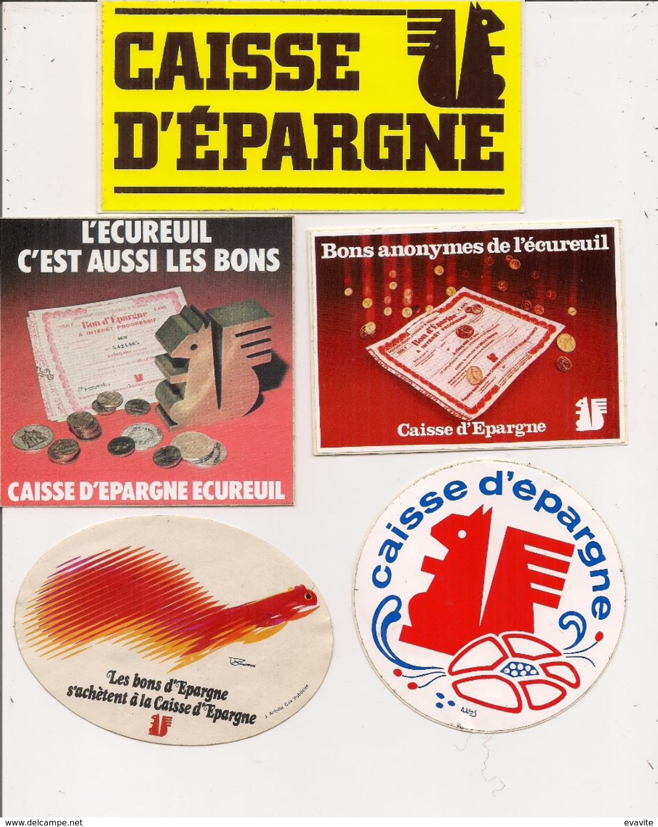 Autocollant    -      Lot De 5  -   CAISSE D'EPARGNE ECUREUIL - Stickers