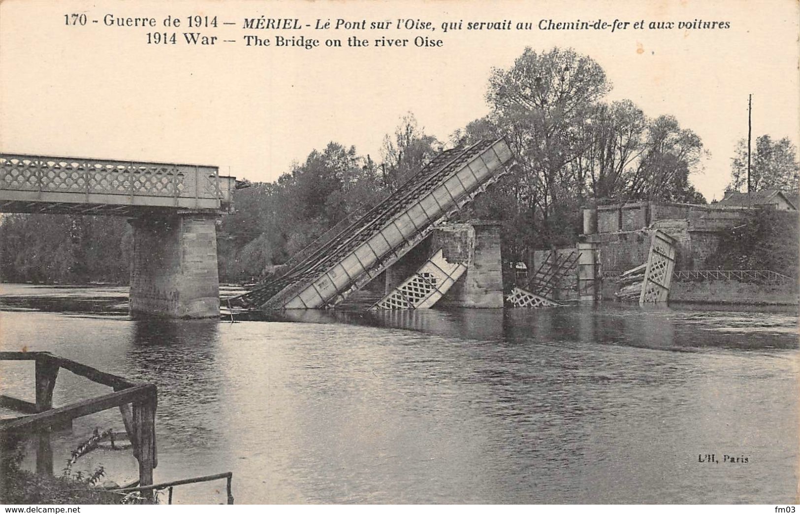 Mériel Pont Ferroviaire Chemin De Fer Guerre Canton L'Isle Adam - Meriel