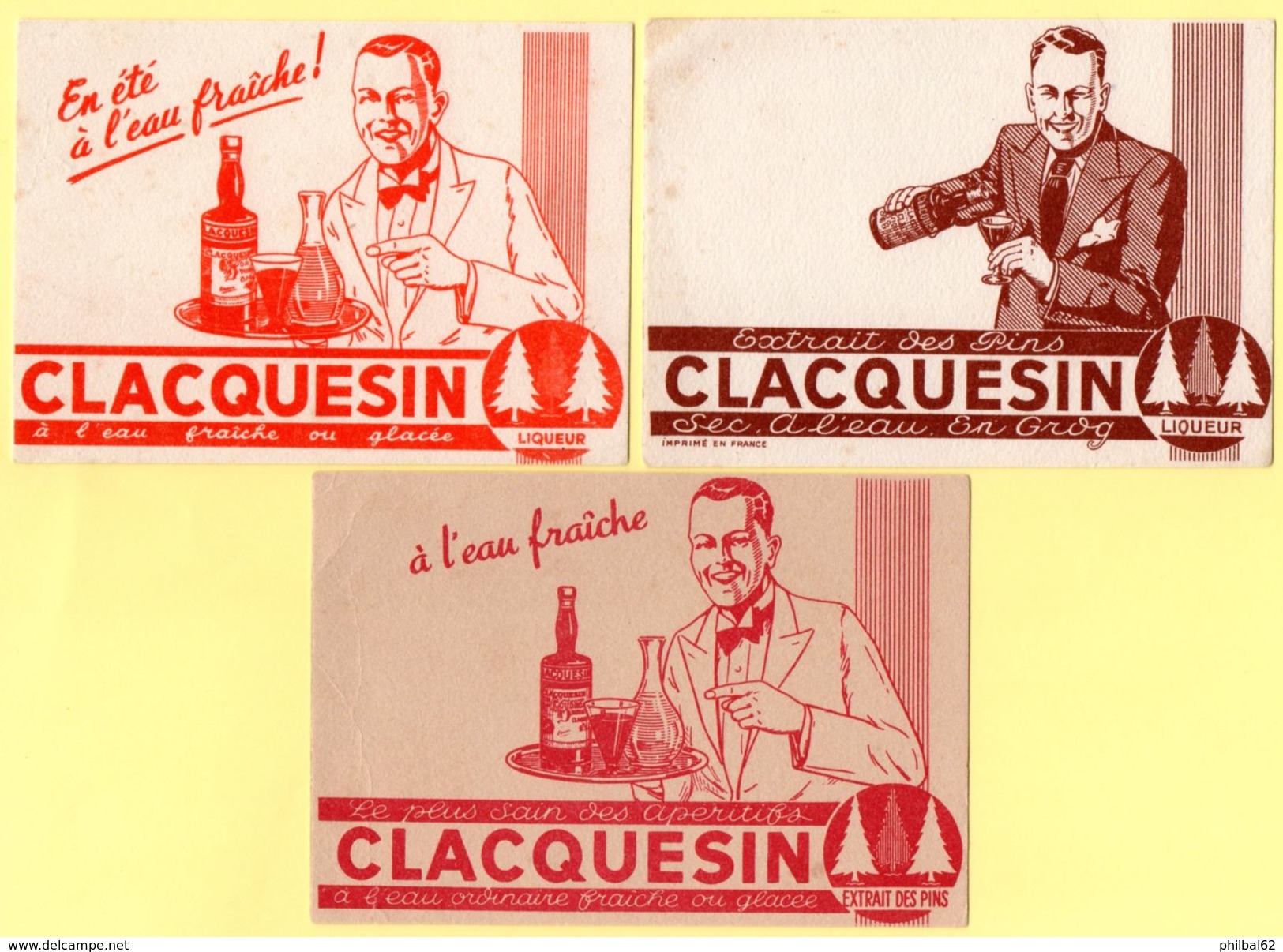 Lot De 3 Buvards Clacquesin Liqueur Et Apéritif. Couleurs Et Illustrations Différentes. - Peintures