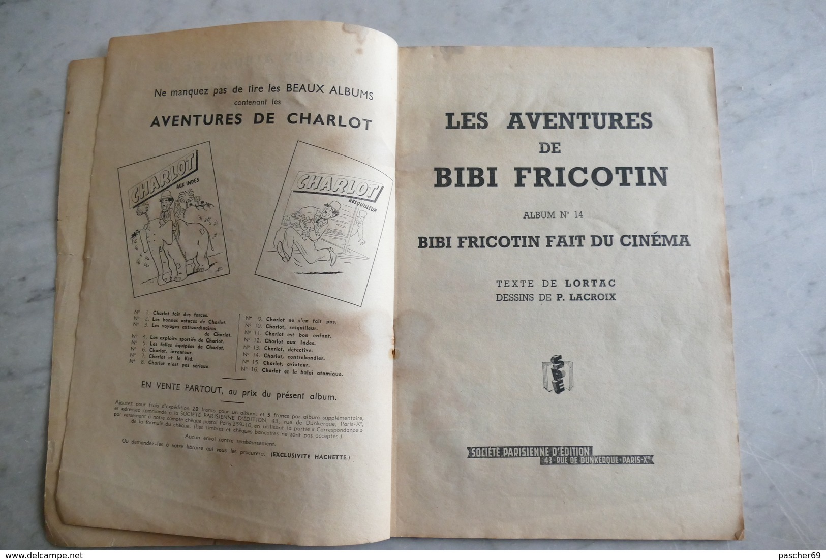 BIBI FRICOTIN  FAIT DU CINEMA  Album N° 14  / LK 15 - Bibi Fricotin