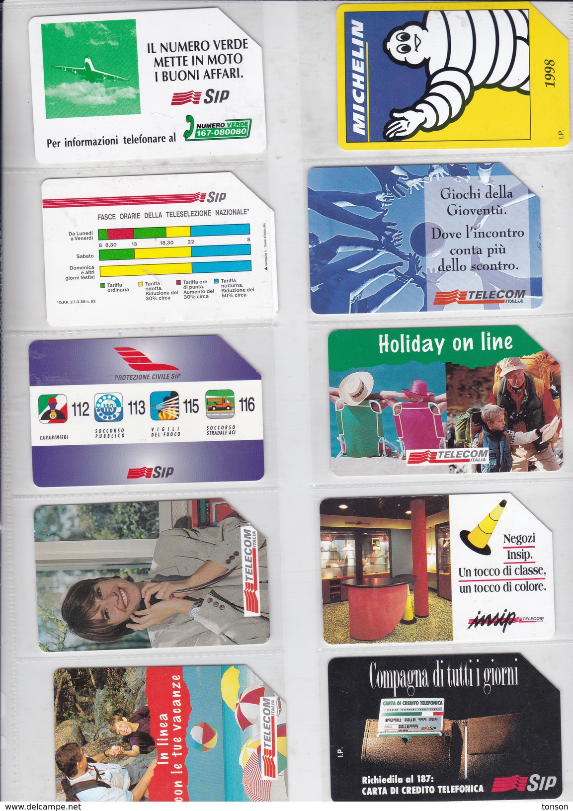 Italy, 10 Different Cards Number 46, Airplane, Michelin, Holiday, , 2 Scans. - [4] Collections