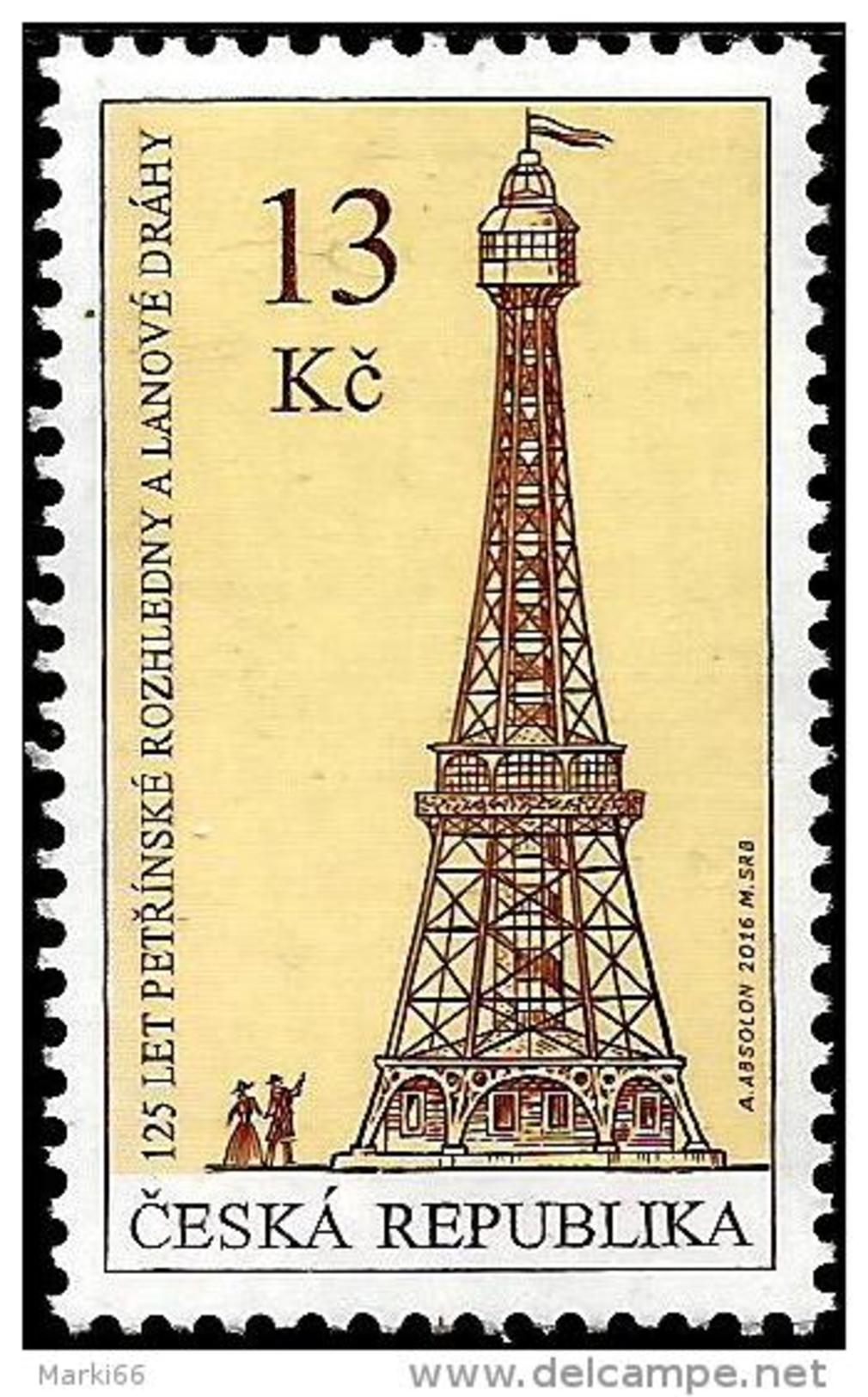 Czech Republic - 2016 - 125 Years Of Petrin Observation Tower And Petrin Funicular - Mint Stamp - Unused Stamps