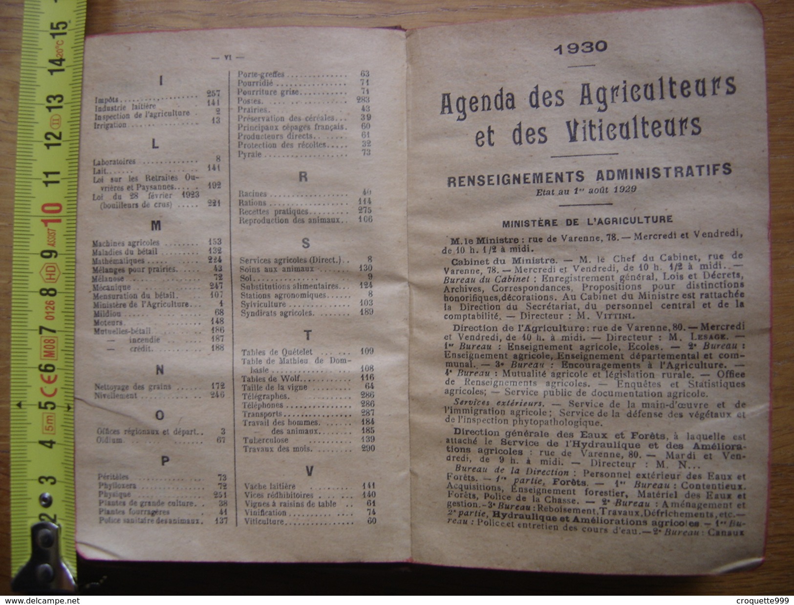 1930 AGENDA AGRICULTEURS ET VITICULTEURS Silvestre Paysans Produits Traitements - Altri & Non Classificati