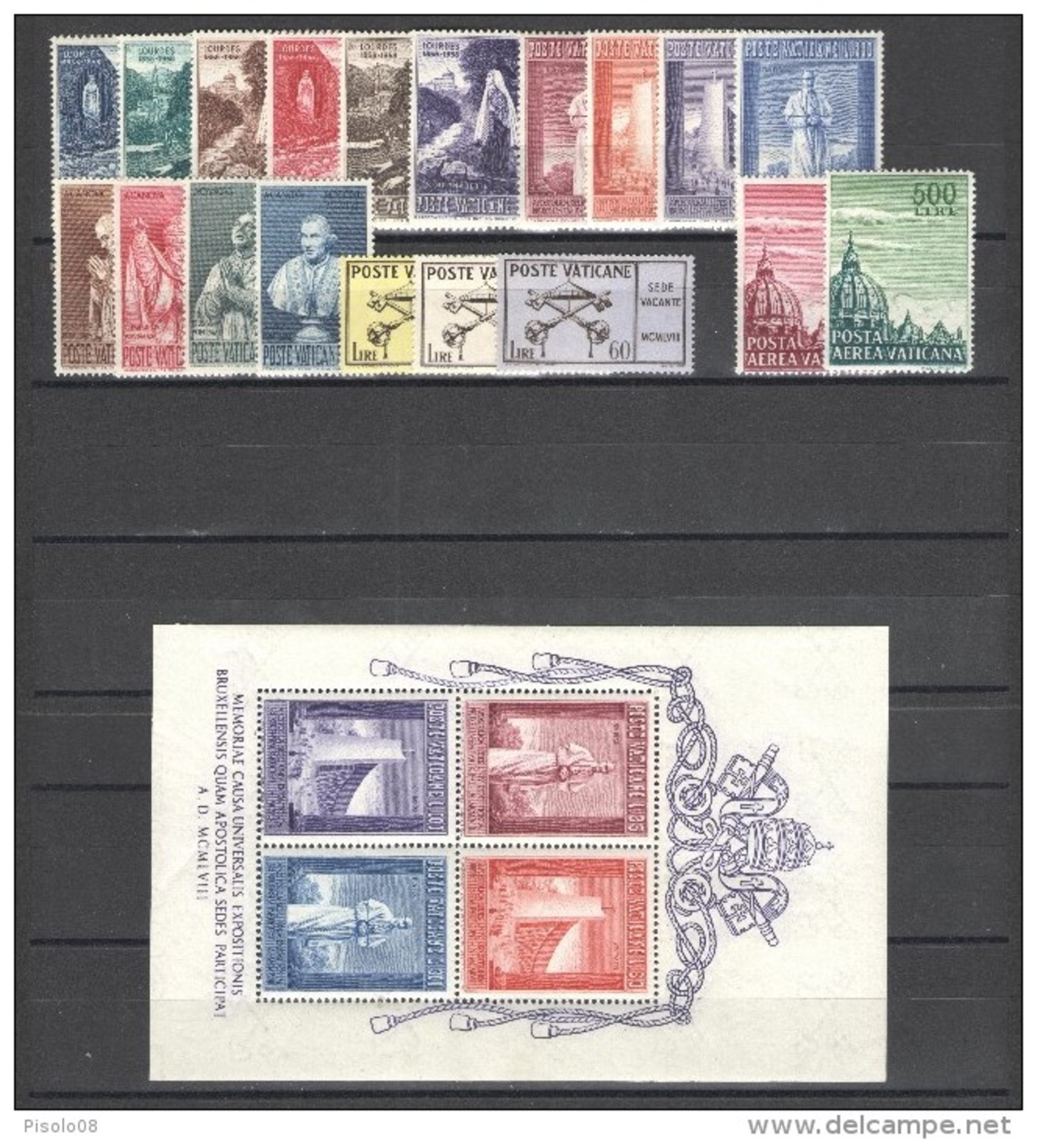 VATICANO 1958 ANNATA COMPLETA ** MNH  FIOR DI STAMPA - Annate Complete