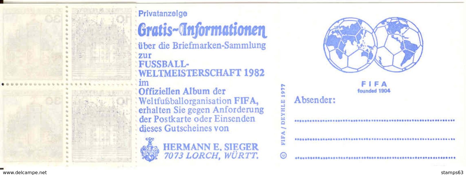 GERMANY BUND, 1980, Markenheftchen / Booklet MH 22d, Burgen Und Schlösser / Castles - Sonstige & Ohne Zuordnung