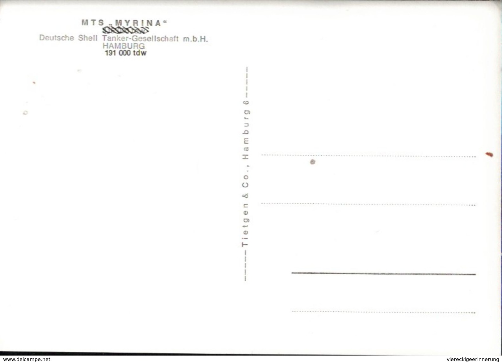 ! Ansichtskarte MTS Myrina, Shell Oil Tanker, Öltankschiff, Ship, Schiff - Tankers