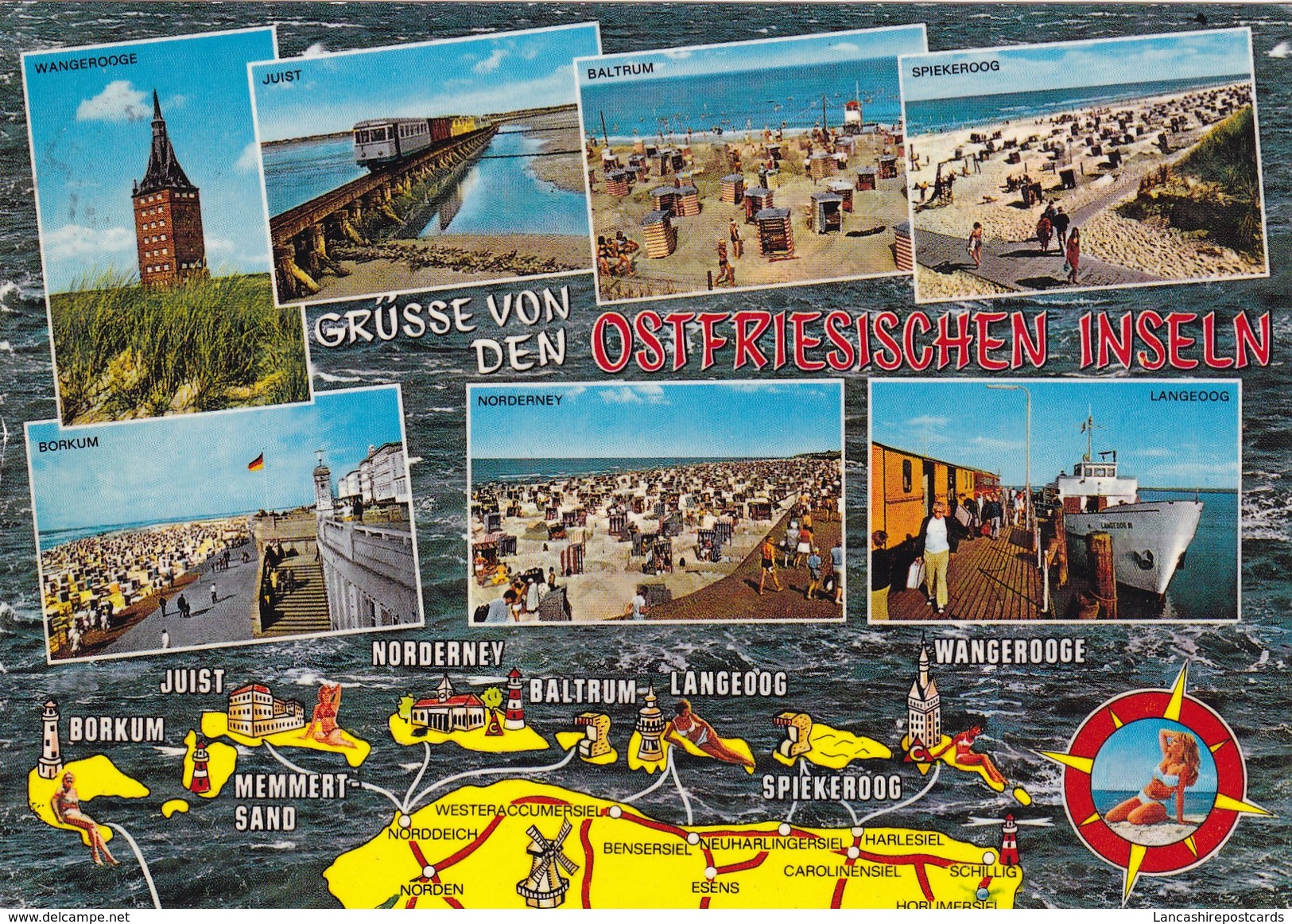 Postcard Grusse Von Den Ostfriesischen Inseln PU 1973 My Ref B22059 - Other & Unclassified