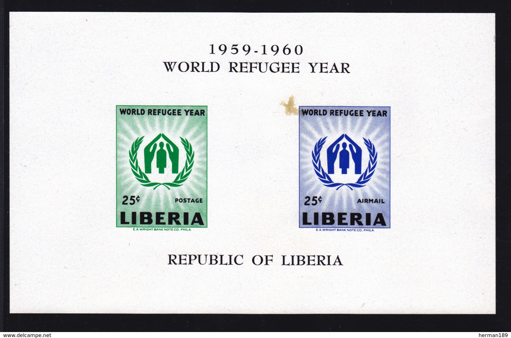 LIBERIA BLOC N°   15 ** MNH Neuf Sans Charnière, Taché (D0745) - Liberia