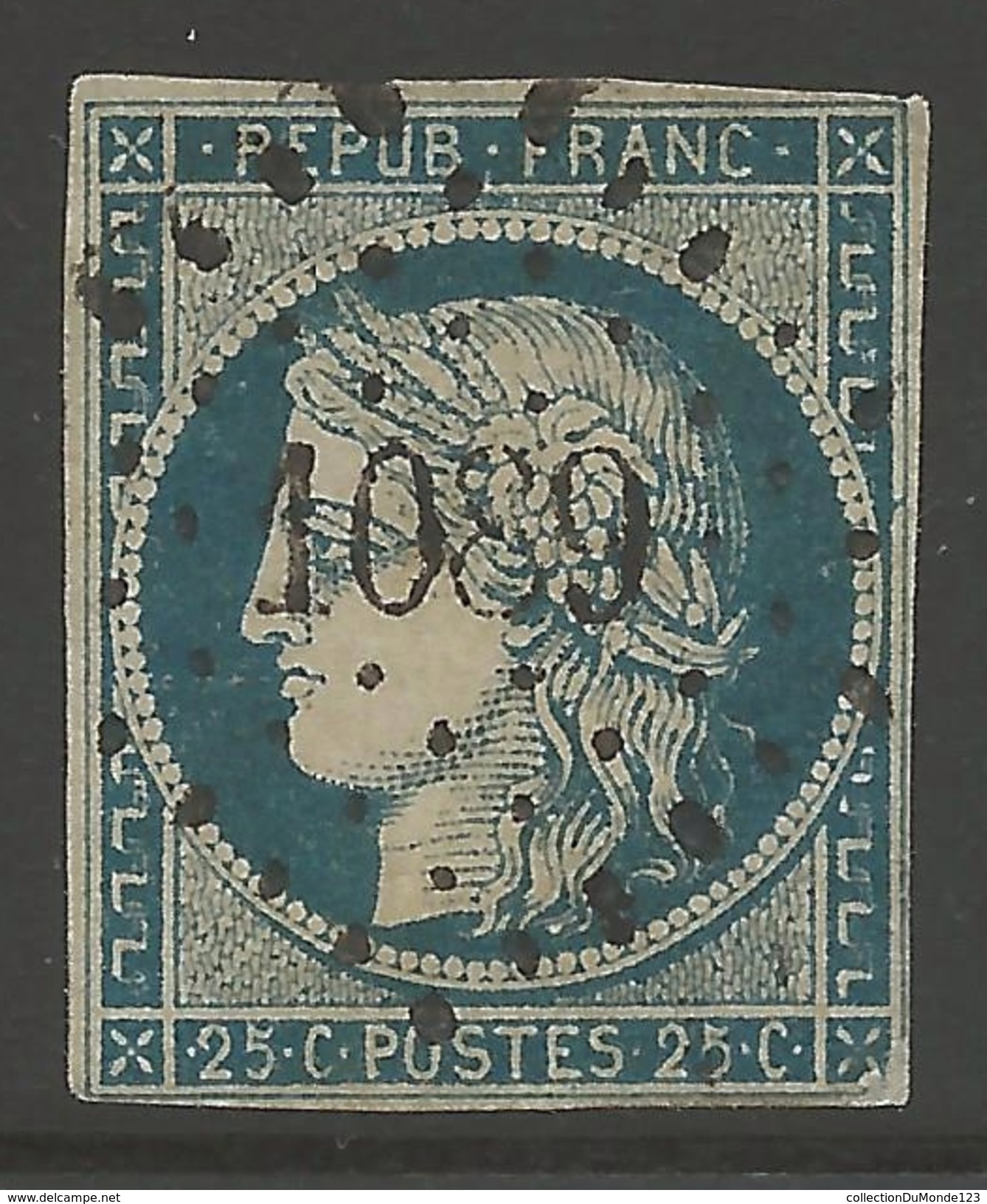 France #6b Usagé  --- Yvert #4b - Parfaite Condition - 1849-1850 Cérès