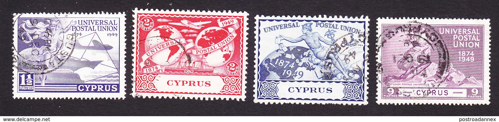 Cyprus, Scott #160-163, Used, UPU, Issued 1949 - Chypre (...-1960)