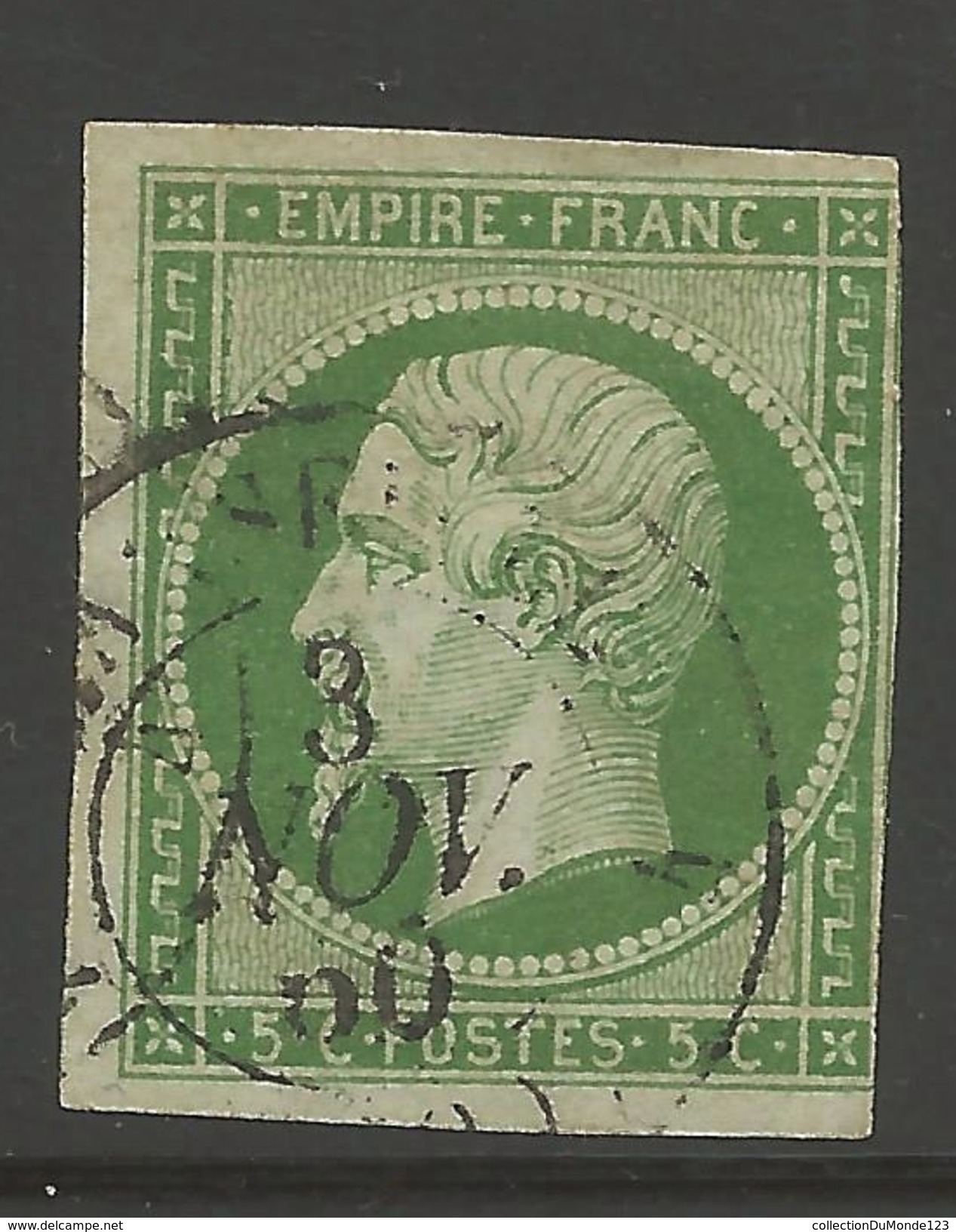 France #13 Usagé  --- Yvert #12 Avec Obliteration Ronde - 1853-1860 Napoleon III