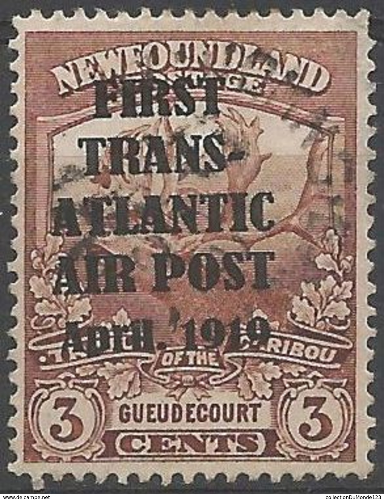 NEWFOUNDLAND #C1 Usagé REPRINT/FAUX C$22,500 -Timbre D'aviation -- HAWKER FLIGHT - Fin De Catalogue (Back Of Book)