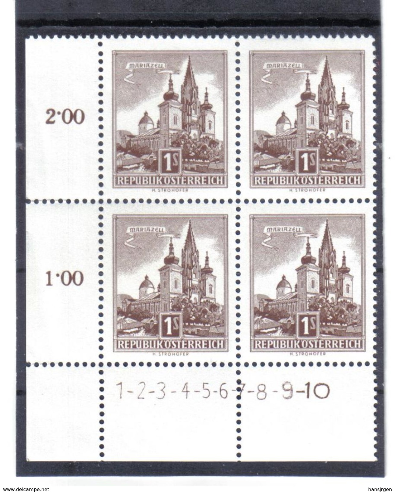 MAG676  ÖSTERREICH  1958  MICHL  1045  SYMBOLZAHL 1 - 10  ** Postfrisch  ZÄHNUNG Siehe ABBILDUNG - Ungebraucht