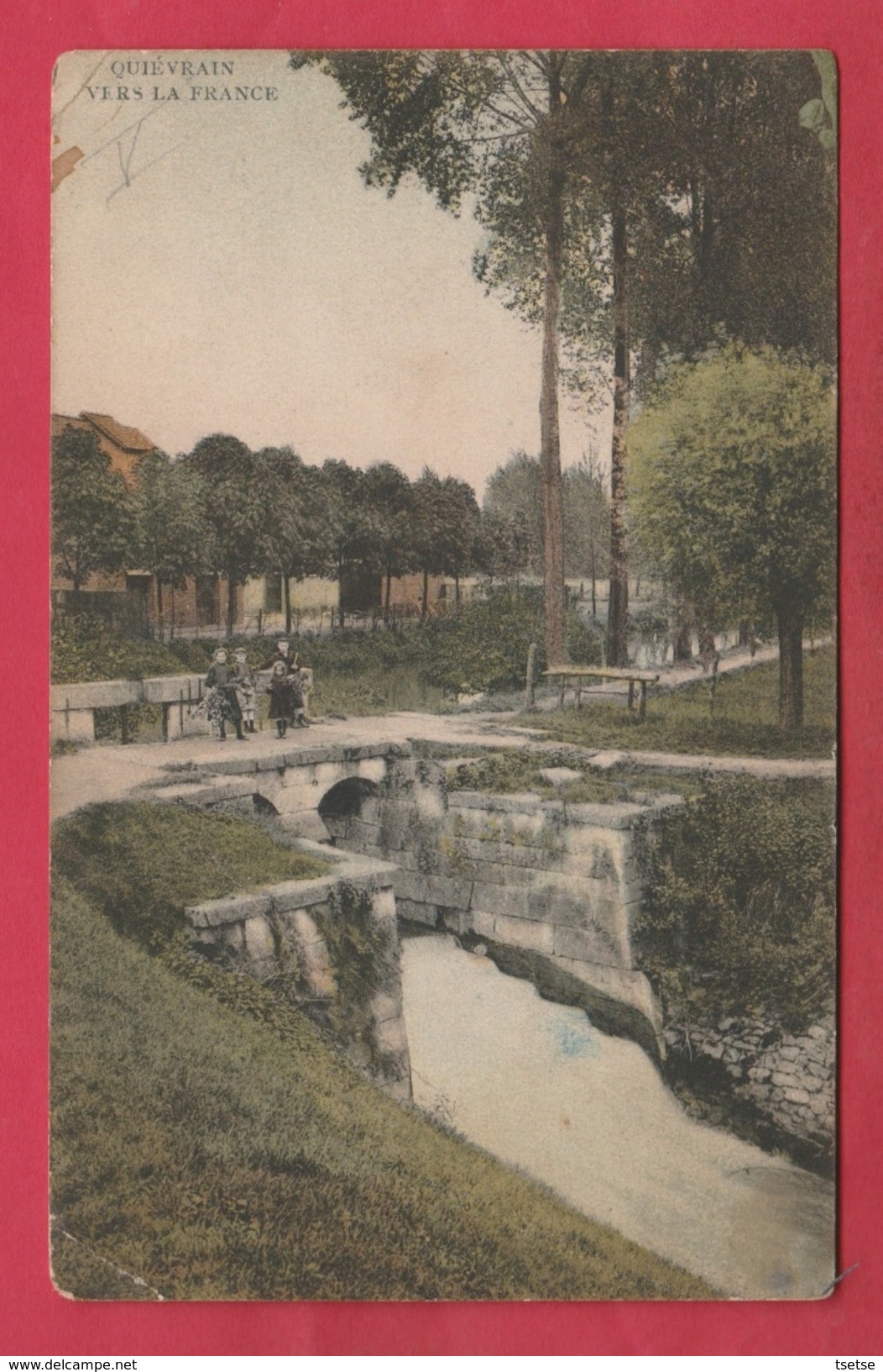 Quiévrain - Vue ... Vers Le France - Retenue D'eau - Jolie Vue Couleur - 1909  ( Voir Verso ) - Quiévrain