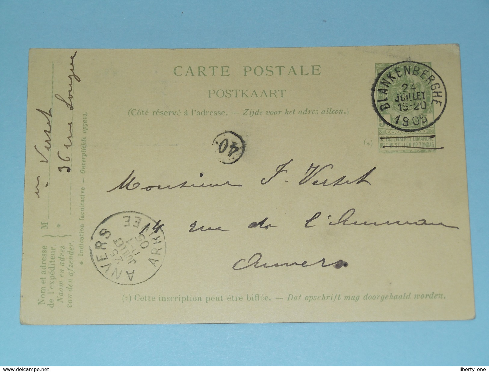 Carte Postale > Blankenberghe - Anno 1905 > Anvers ( Zie/voir Foto Voor Details ) ! - Privées & Locales [PR & LO]