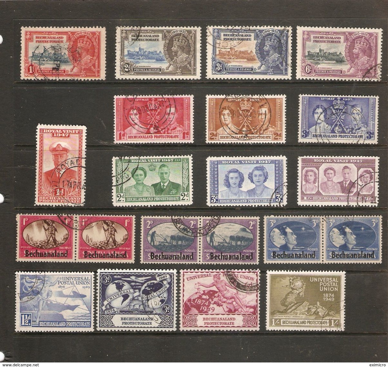 BECHUANALAND  1935 -1949 COMMEMORATIVE SETS FINE USED Cat £50+ - 1885-1964 Bechuanaland Protectorate