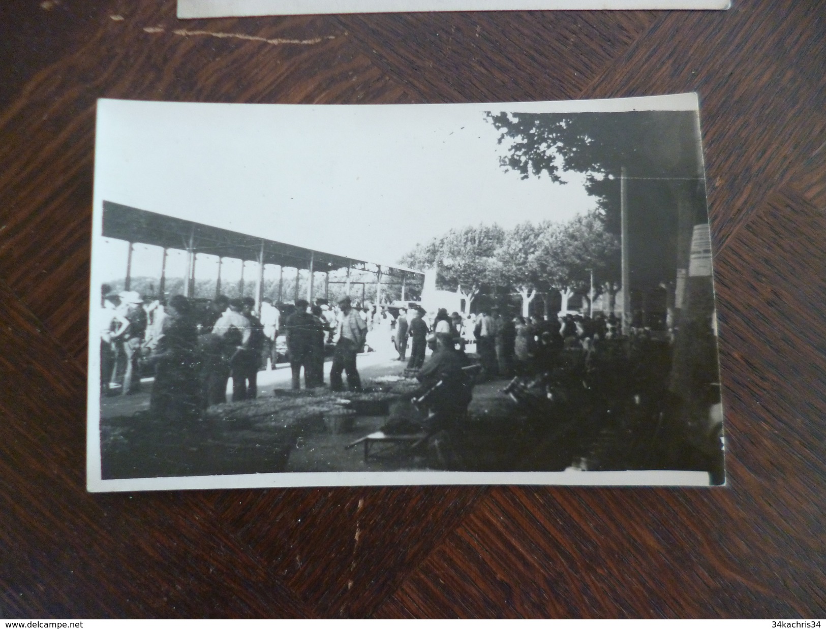 Photo Format Carte Photo 30 Gard Jonquières Jour De Marché  TBE - Autres & Non Classés