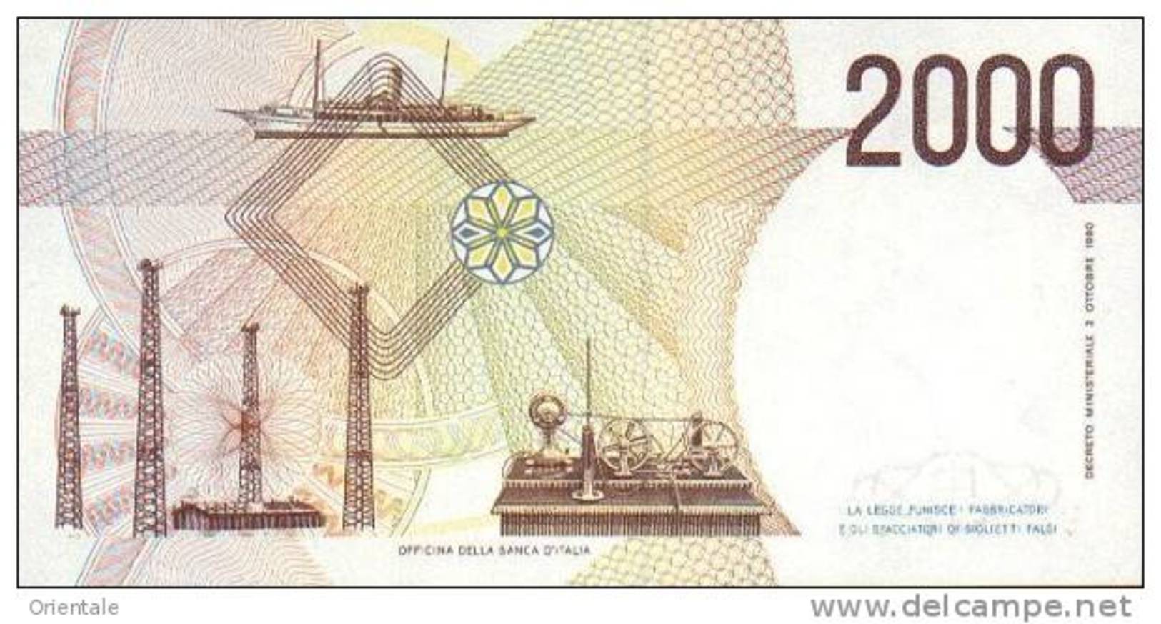 ITALY P. 115 2000 L 1992 UNC - 2000 Lire