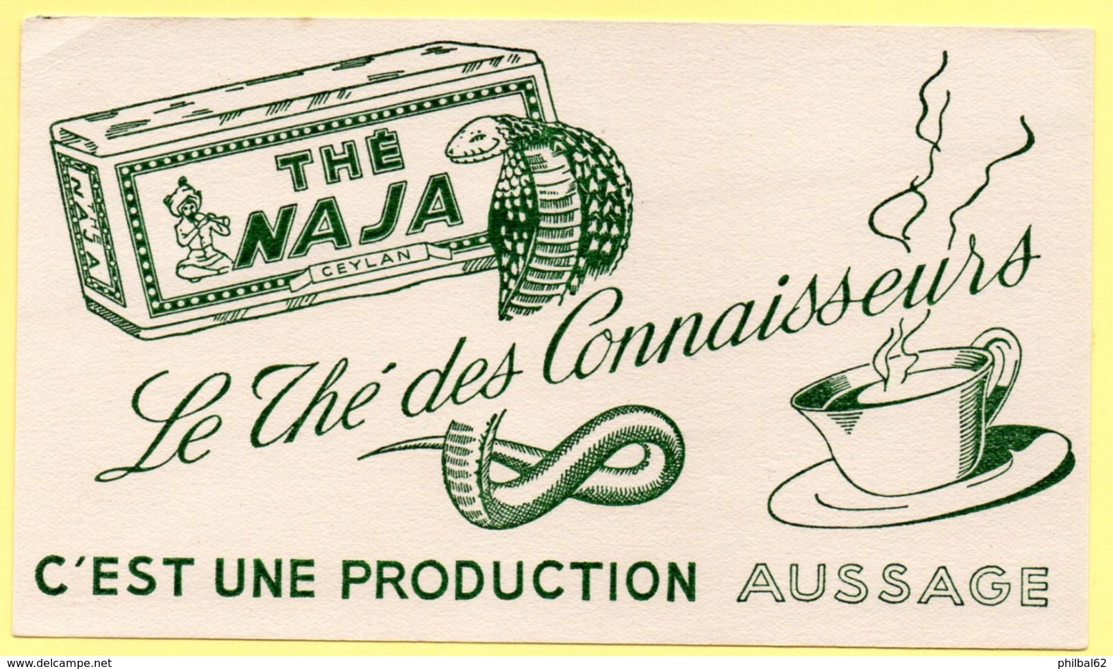 Buvard Thé NAJA, Le Thé Des Connaisseurs, Production Aussage. - Café & Thé