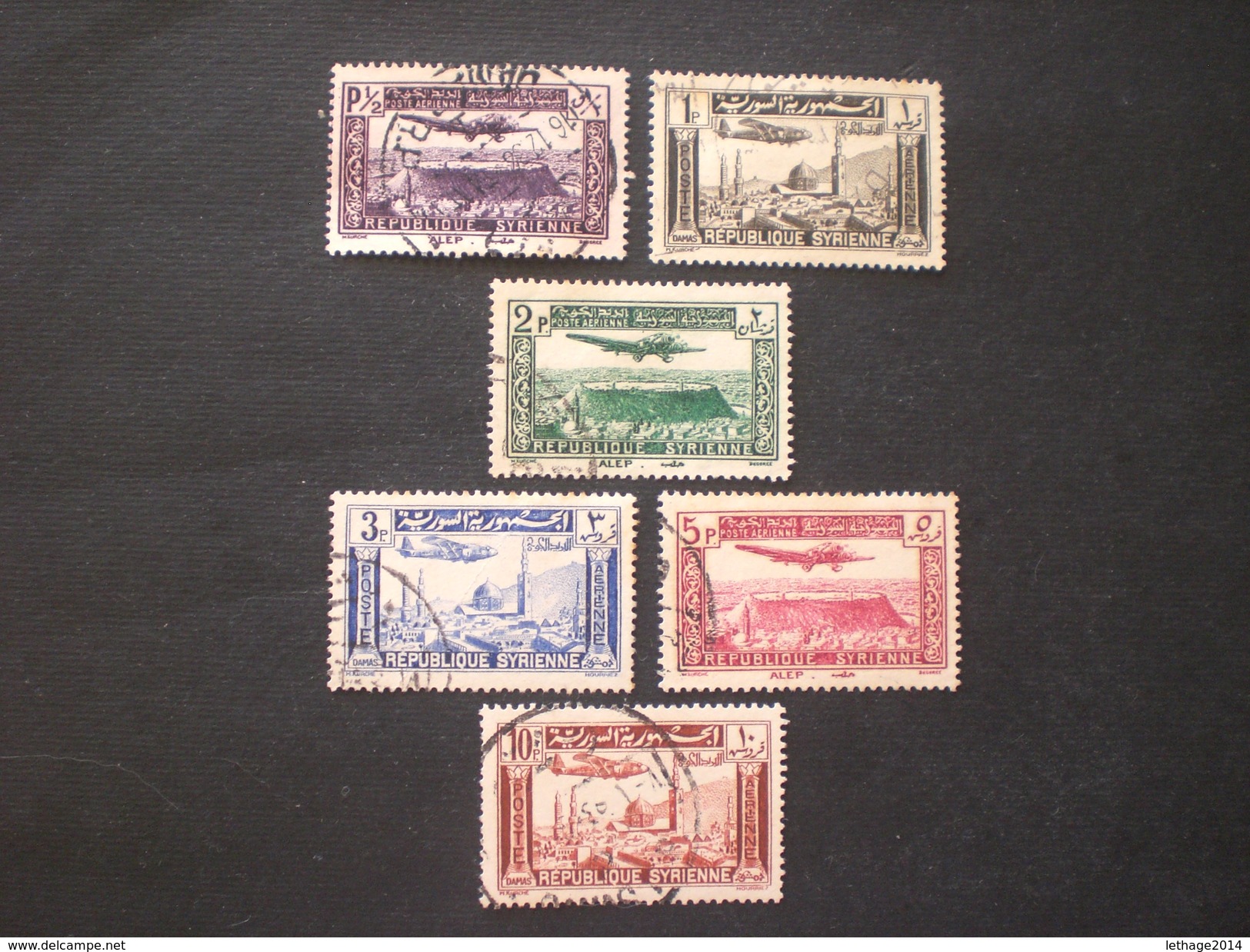 SYRIA SYRIE SIRIA 1937 AIRMAIL VILLES AVION - Syria