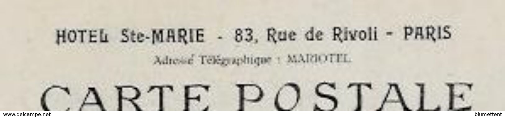 CPA Paris Hotel Sainte Marie Non Circulé - Cafés, Hôtels, Restaurants