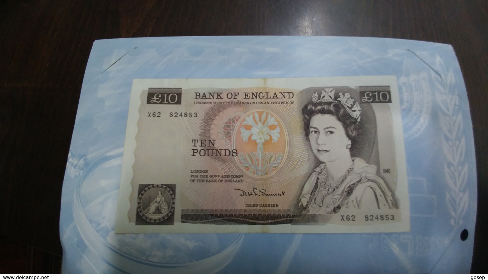 United Kingdom-(10 Pounds)-(number Note-x62 824853)-u.n.c+1bank Note Other Country Free - 10 Pounds