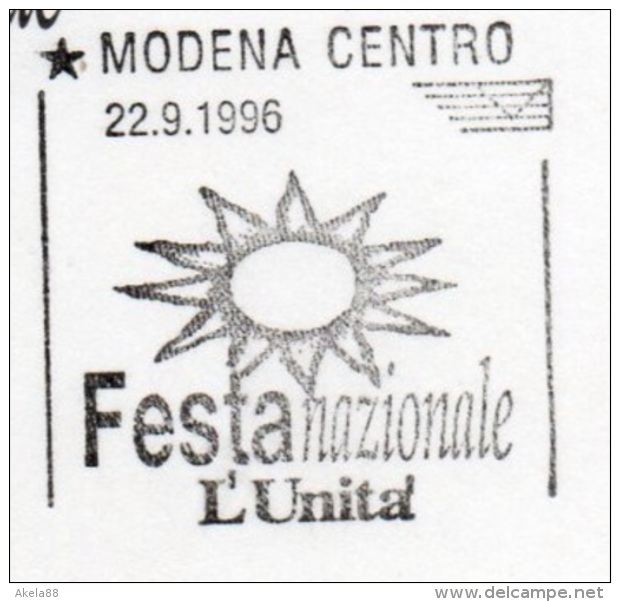 MODENA 1996 - FESTA NAZIONALE DELL'UNITA' -ULIVO -GUARDIA DI FINANZA - CABIRIA - SILVANA MANGANO - ALDO FABRIZI