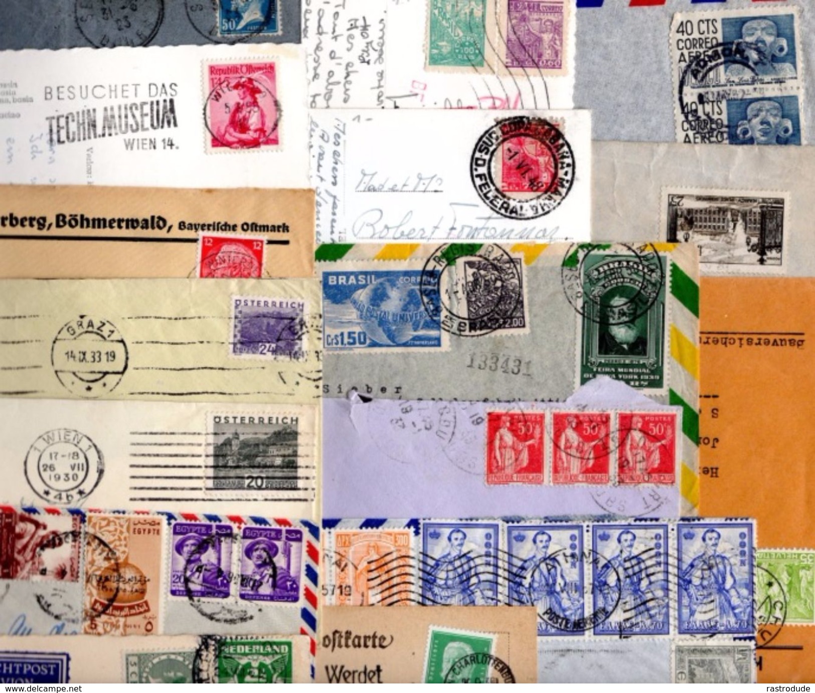 Letters, Covers, Envelopes - Over 50 Covers - Mainly Europe ( Registered, Postage Dues, Many Foreign Destinations - - Collections (without Album)