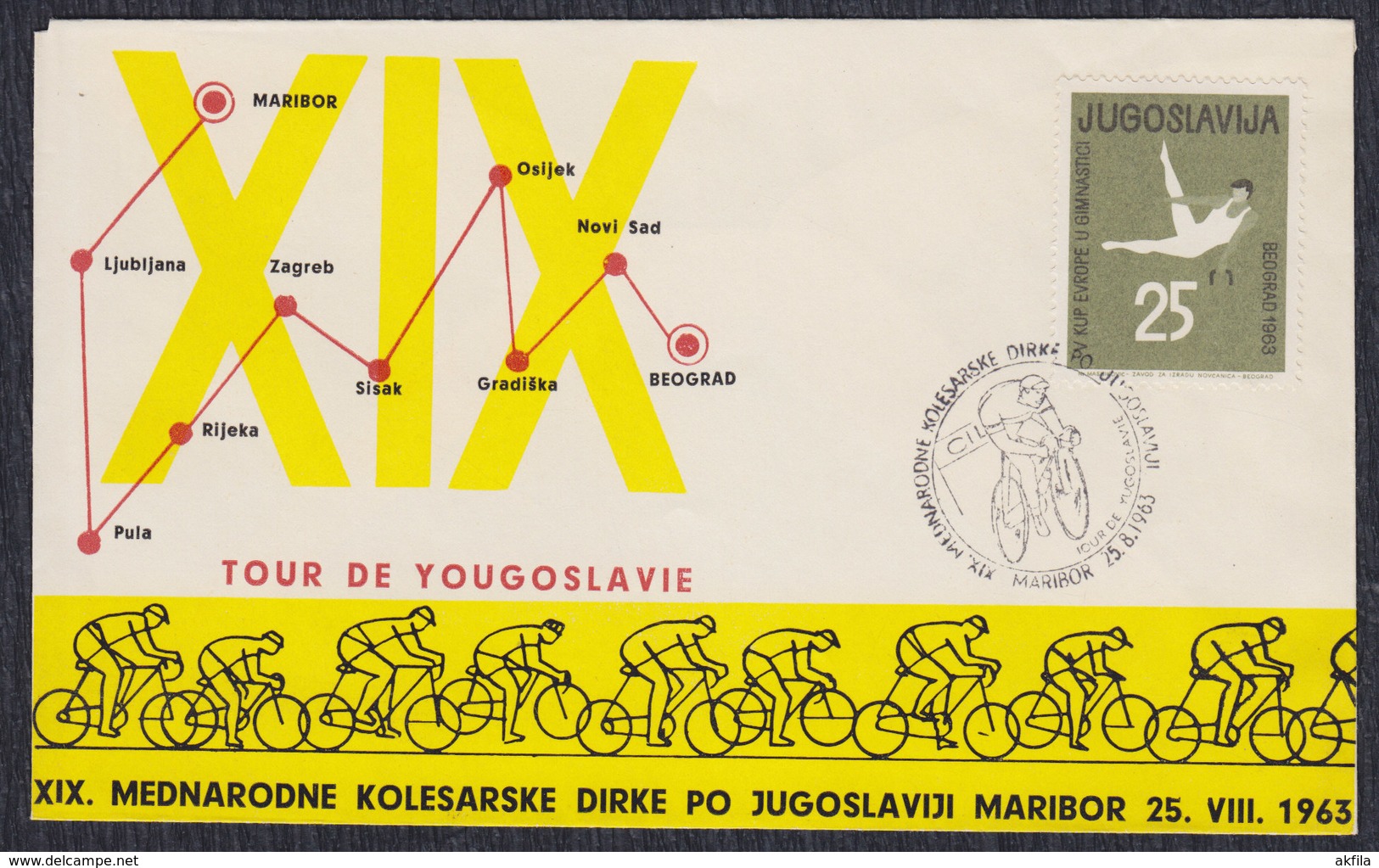 Yugoslavia Slovenia 1963 Cycling - Tour De Yugoslavia, Cover - Covers & Documents