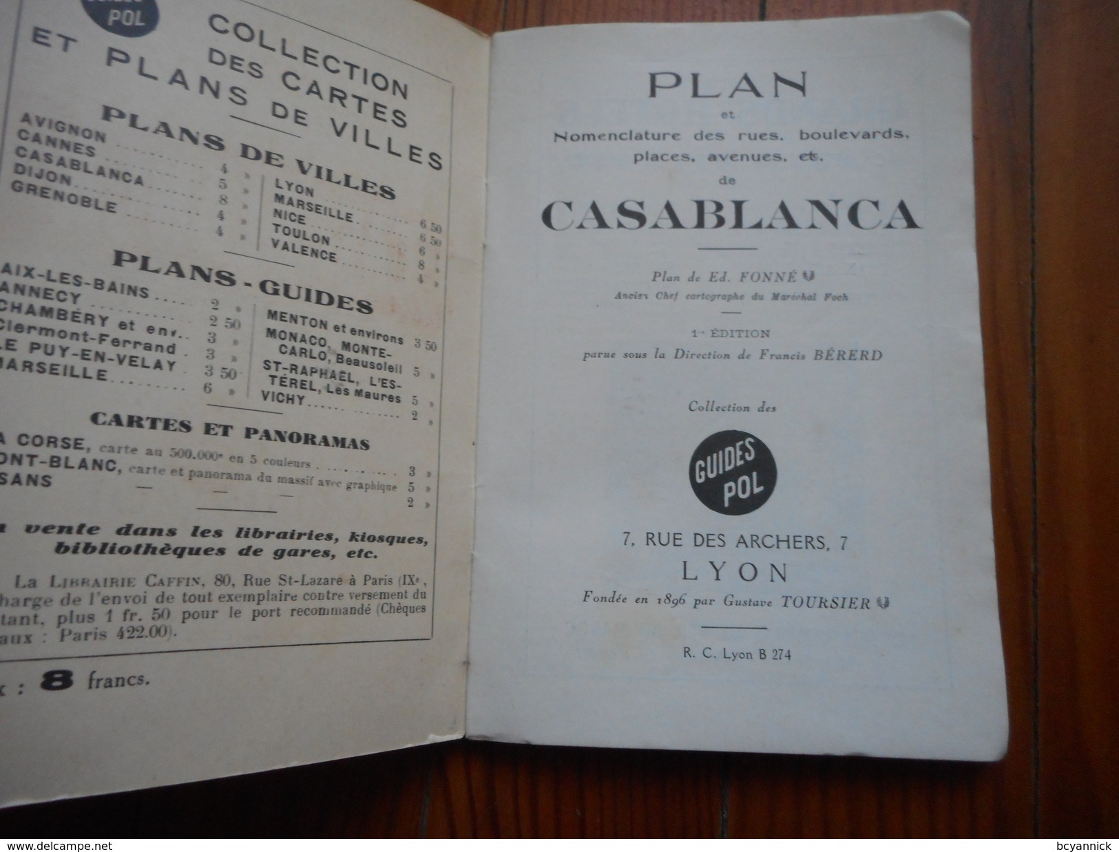 PLAN DE CASABLANCA GUIDES POL 1er EDITION - Autres & Non Classés