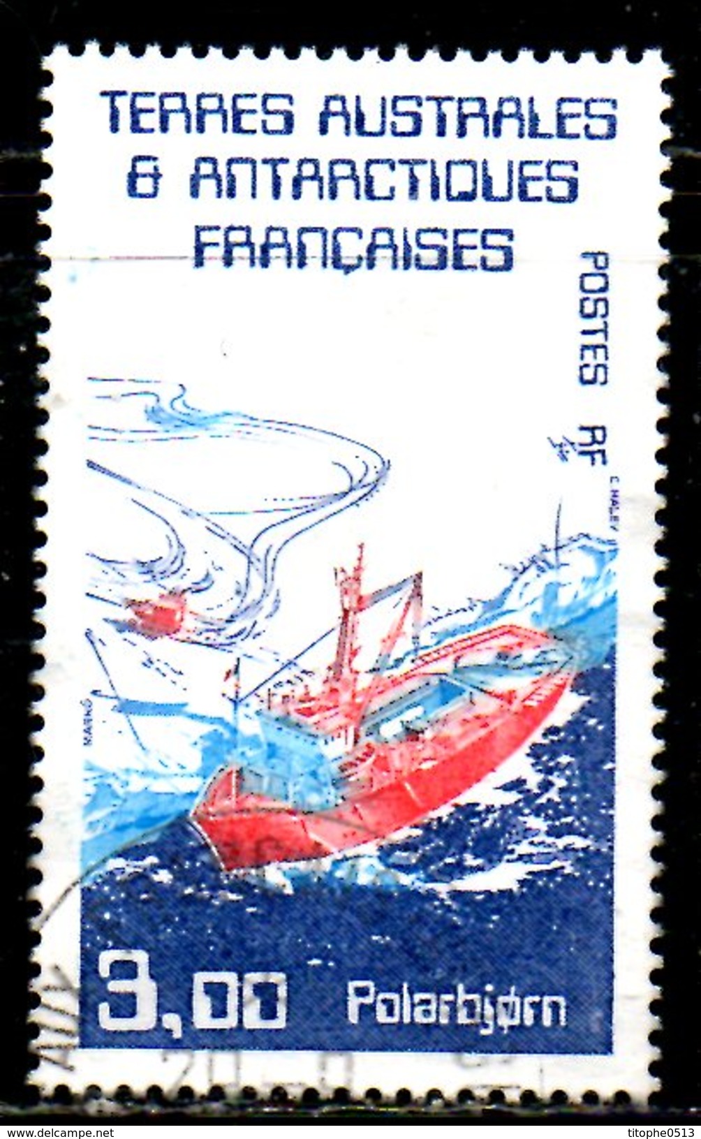 TAAF. N°121 Oblitéré De 1986. Le "Polarbjom". - Barcos Polares Y Rompehielos