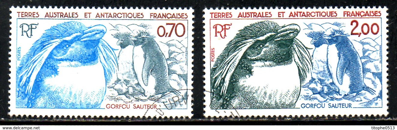 TAAF. N°105-6 Oblitérés De 1984. Gorfou Sauteur. - Antarctic Wildlife