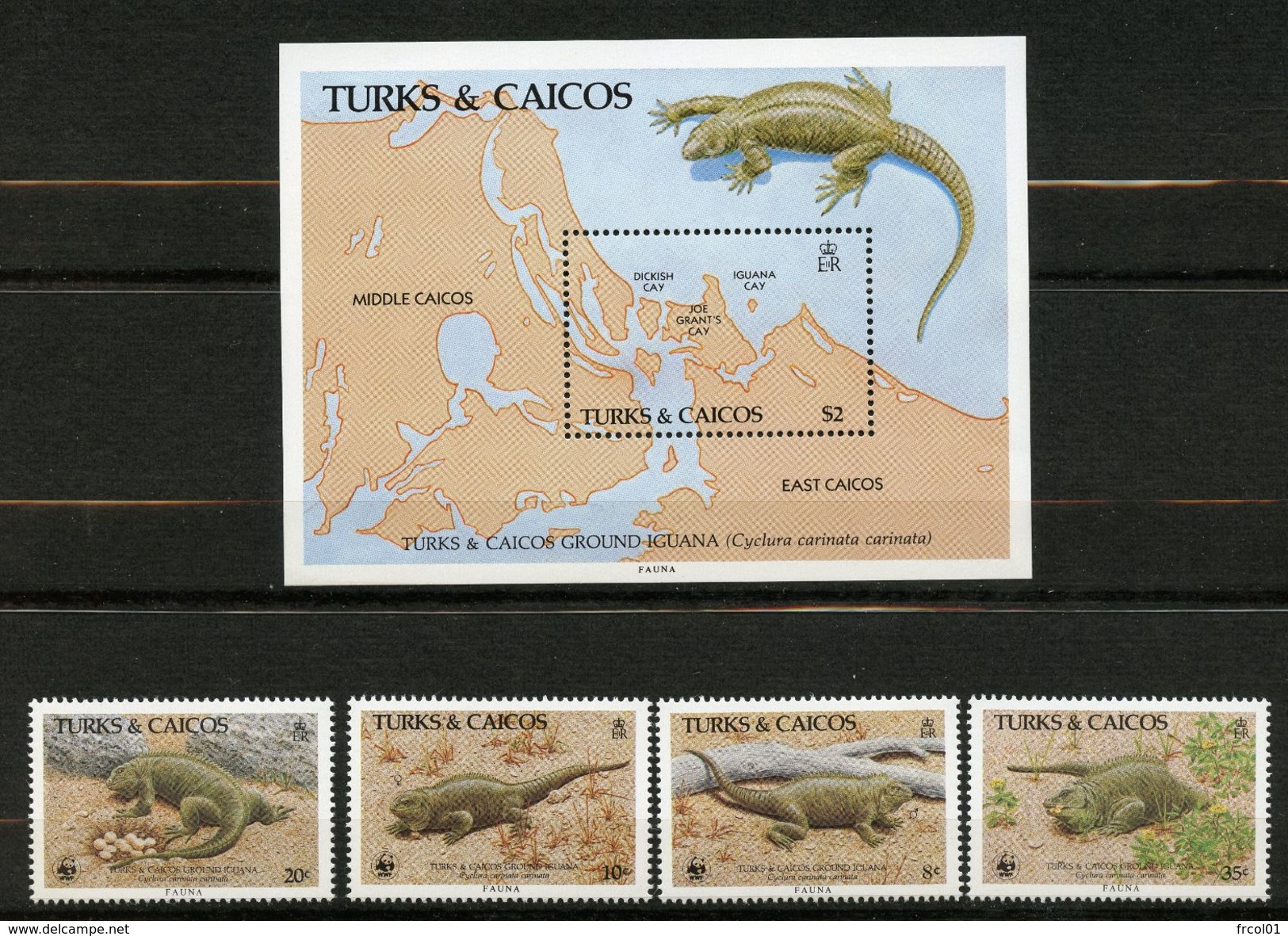 Turks & Caicos, Yvert 758/761+BF67, Scott 710/713&714, MNH - Turks & Caicos