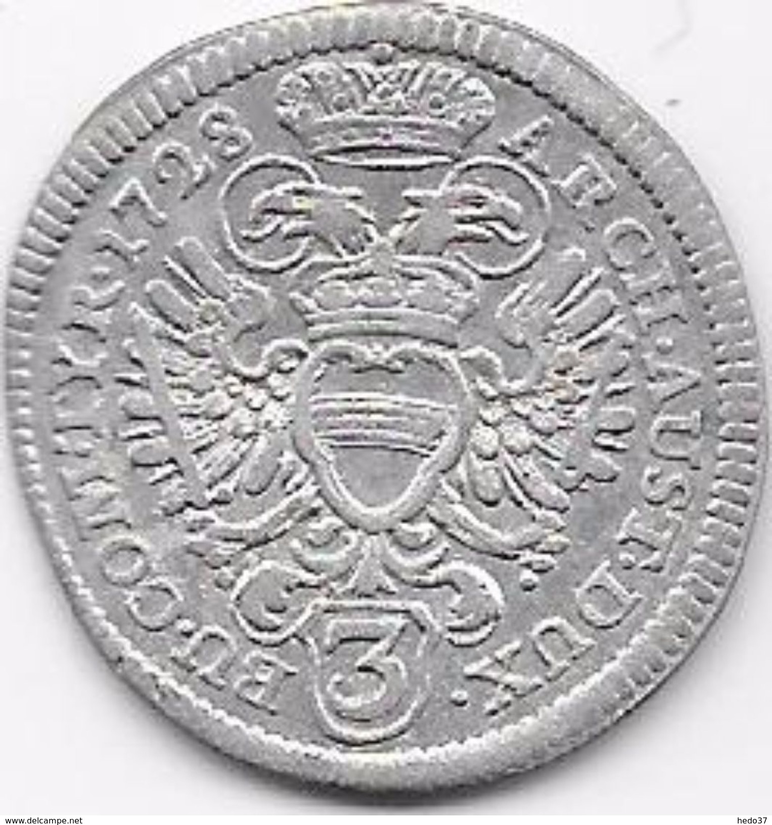 Autriche - Charles VI - 3 Groschen 1728 - Argent - Oesterreich