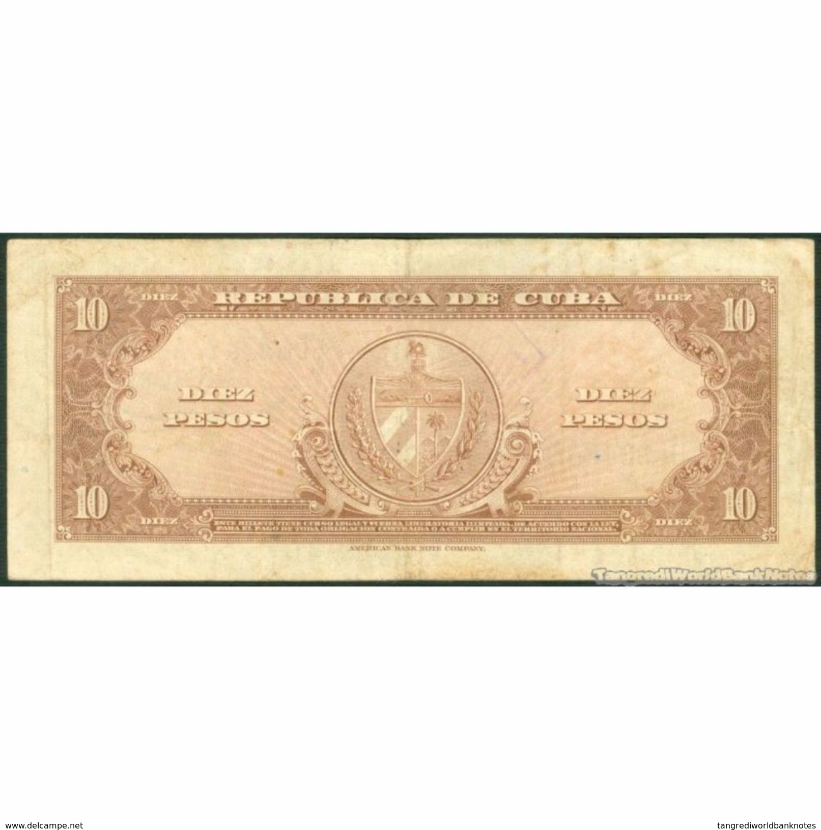 TWN - CUBA 79b - 10 Pesos 1960 D 833485 A F/VF - Cuba