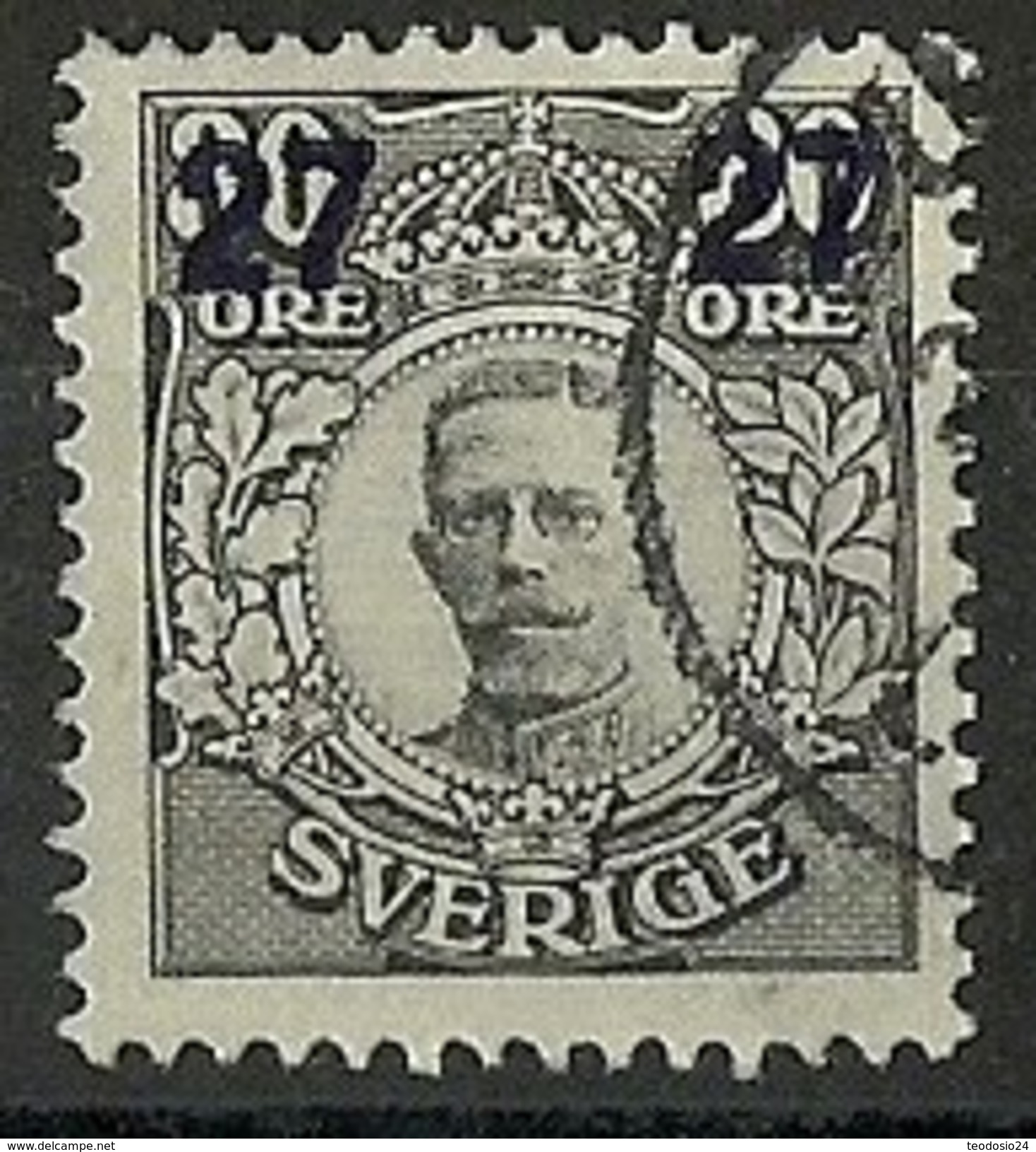 SUECIA 1918 Mi:SE 114, Sn:SE 104, Yt:SE 111, AFA:SE 110 - Usados